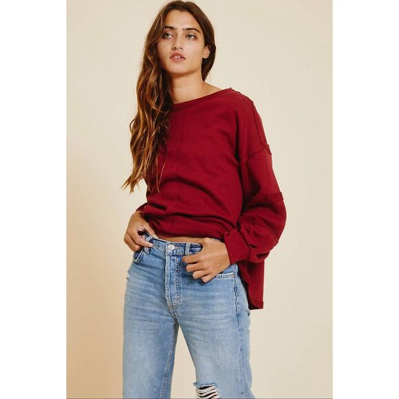 Ces Femme‎ Faw Edge Red Sweater Medium - Picture 1 of 6